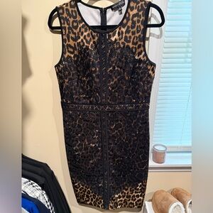 Spenser Jeremy Leopard Lace Sheath Dress